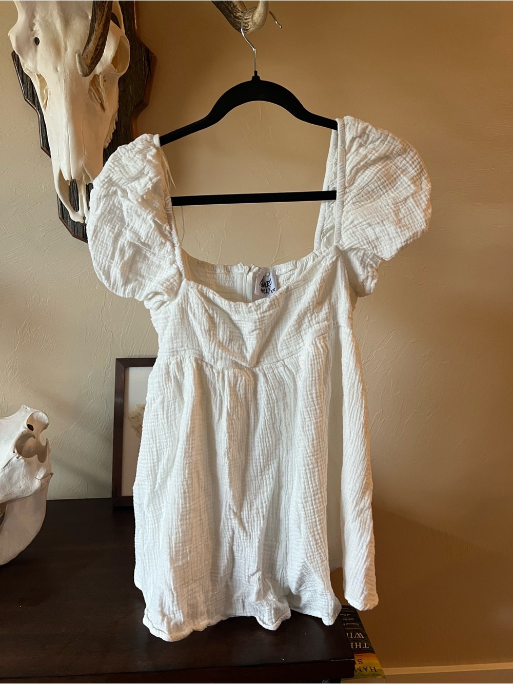 Princess Polly Cotton Gauze Puff Sleeve Romper